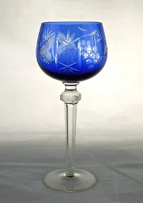 Buy Vintage Bohemia / Bohemian Crystal Wine Hock Glass - 20.3cms (8 ) Tall • 24.50£