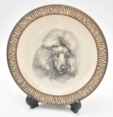 Buy Vintage Purbeck Pottery Poodle Dog Plate Collectors Display Plate • 8.95£