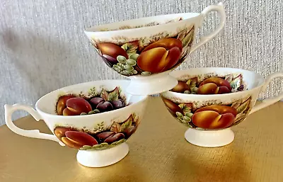 Buy AYNSLEY TEACUPS X 3 ORCHARD FRUIT PATTERN  FINE BONE CHINA  PERFECT • 17.99£