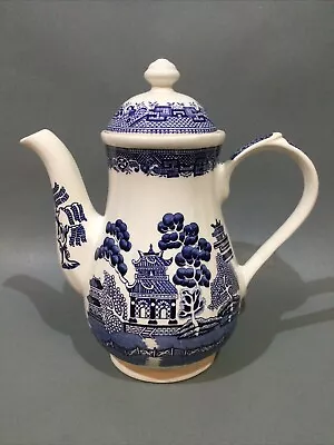 Buy Churchill China Blue & White Willow Pattern Coffee Pot • 24.95£