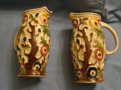 Buy Pair Of Vintage Tony Wood Studio Potter Indian Tree Jugs Vases • 25£