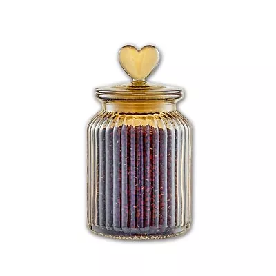 Buy Vintage Airtight Amber Kitchen Storage Glass Jar With Heart Lid - 950ML • 12.99£