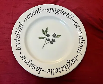 Buy Italian Pasta Large Dinner Plate - Text And Olive Design- Creative Tableware • 17.71£