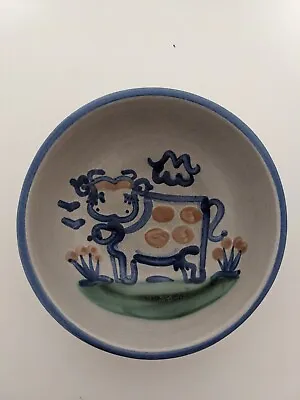Buy M A Hadley Pottery 5 1/2  Cow Cereal / Soup Bowl Folk Art Hand Painted USA • 15£