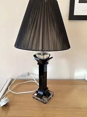 Buy Black Glass ‘Deco' Table Lamp - Galway Living - Cut Crystal Glass • 50£