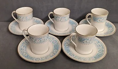Buy 5 X ROYAL DOULTON BONE CHINA ~  HAMPTON COURT  COFFEE CANS AND SAUCERS. • 12.50£