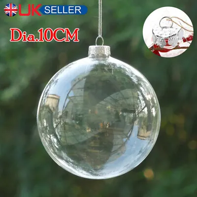 Buy Extra Large Glass Baubles Lid Design Filled Sphere Ball Christmas Tree Ornaments • 9.95£