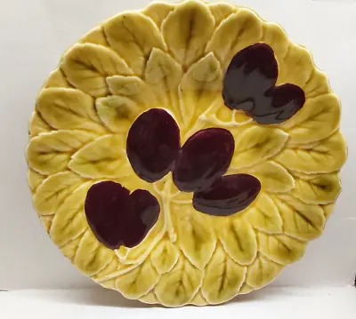 Buy Vintage Sarreguemines French Majolica  Plate - Fruit Design Plums • 8£