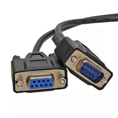 Buy Serial RS232 Extension Cable DB9M To F 9 Pin Male To Female 1m BLACK • 3.70£