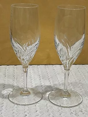 Buy 2 Rare Vintage Nachtmann Fleurie Lead Crystal Champagne Flute Glasses 6 1/2  • 34.05£