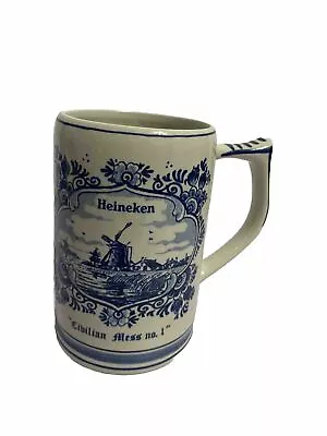 Buy Vintage Delft Blue & White Pottery Heineken Tankard Dutch Windmill  Scene 1 Pint • 14£