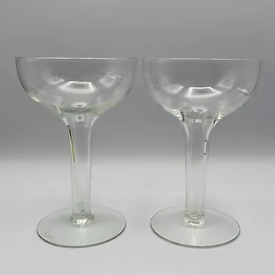 Buy Pair (2) Vintage 1950s Crystal Hollow Stem Champagne Glass Elegant Party Glasses • 24.14£