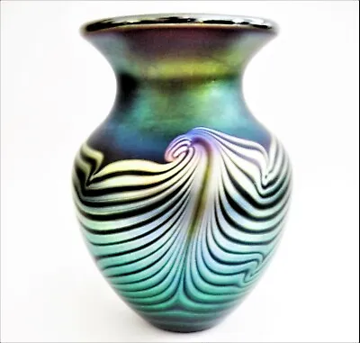 Buy SALE Signed And Boxed  Okra Glass Vase • 125£