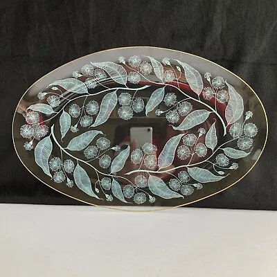 Buy Vintage Mid Century Chance Glass Large Calypto Pattern Oval Plate 35.5 X 23.5cm • 16£
