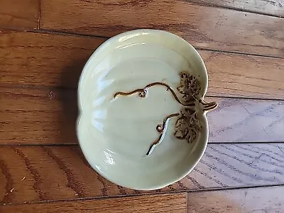 Buy Glazed Brown/Tan Pumpkin Pottery Bowl Plate Dish 8.5  Autumn Fall Decor Heavy • 21.08£