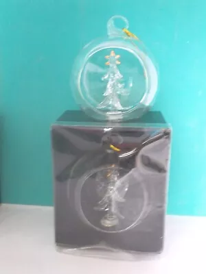 Buy 8cm Clear Glass Baubles/Glass Christmas Ornaments Inside Choice Of TREE OR ANGEL • 6.80£