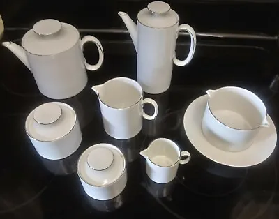 Buy Thomas Germany Porcelain White Mid Century Mod Tea Coffee Cream  Sugar 7 Pc. Set • 84.25£