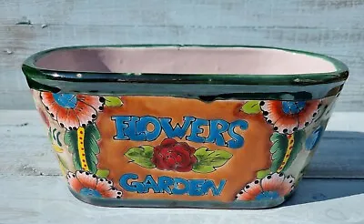 Buy Mexican Talavera Style Hand Made Oval Glazed Pottery, Garden Pottery • 33.89£