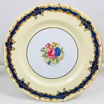 Buy Aynsley C158 - Rose Cabinet Plate Yellow / Blue Dinner Plate 27cm • 19.12£