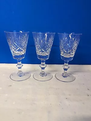 Buy 3 X Vintage Edinburgh Crystal Lomond Pattern Wine Glasses • 15£