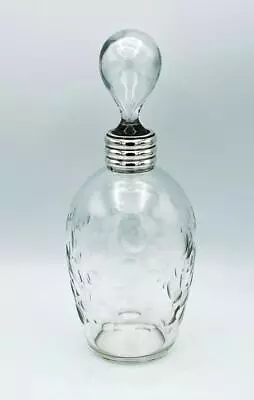 Buy FRENCH ART DECO DECANTER C1930 SILVER MOUNT CUT GLASS • 165£
