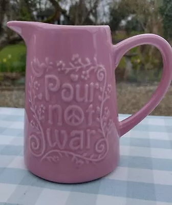 Buy Mason Cash Pink 'Pour Not War' Milk Jug Ceramic Vintage. Unused. • 5.50£