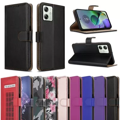 Buy For Motorola Moto G54 5G Case Leather Wallet Flip Shockproof Stand Phone Cover • 5.95£