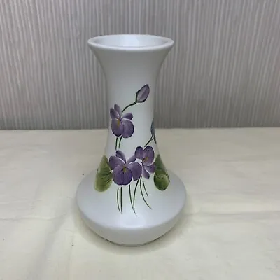 Buy Art Deco E Radford Vintage Bud Vase Hand Painted With Purple Violets • 14.99£