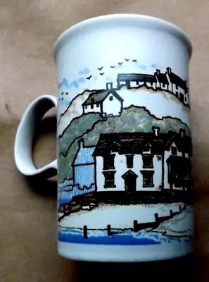 Buy Vintage Dunoon Pottery Ceramics Scotland Stoneware Mug Village Houses Boats • 14.99£