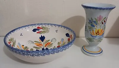 Buy Vintage French Quimper Faience Dish & Vase • 10£