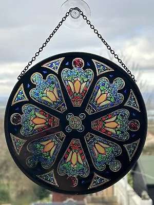 Buy Tiffany Rose Window Round Sun Catcher Stained Glass Church Design NEW Hand Made • 100£