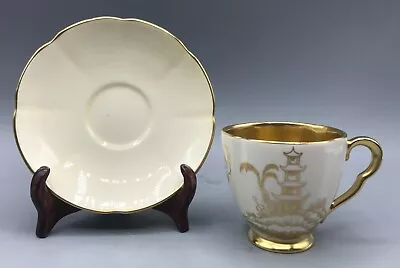 Buy Vintage Carlton Ware White Demitasse Cup & Saucer With Chinoiserie Pattern • 40£