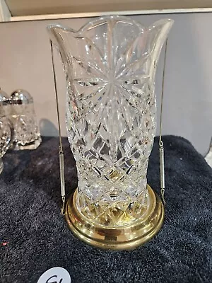 Buy HURRICANE CANDLE HOLDER  7  Crystal Cut Glass Holder Metal Base Made In India A1 • 16.96£