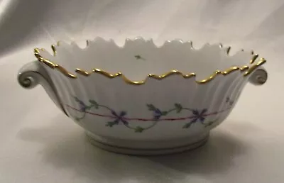 Buy Herend Hungary Blue Garland Bowl Applied Handles 7634/PBG Pristine Condition H.P • 92.98£