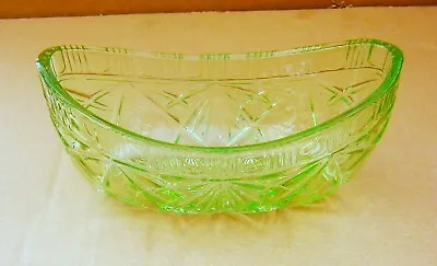 Buy V154) Vintage Art Deco Green Glass Bowl • 7.50£
