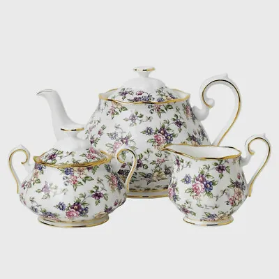 Buy Royal Albert 100 Years 1940 English Chintz Teapot, Cream & Sugar - Ex Display • 175£