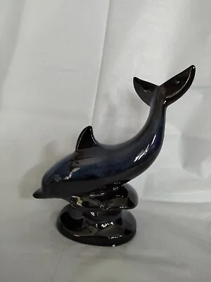 Buy Vintage Blue Mountain Pottery Dolphin Figurine Statue Cobalt Blue Black Glaze • 36.04£