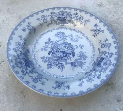 Buy Antique English Ironstone China Blue Transferware Nankin Jar 10  Soup Bowl • 41.74£