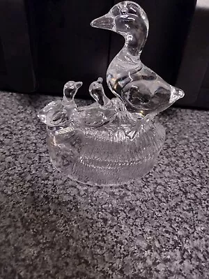 Buy Vintage  Crystal Duck And Ducklings Paper Weight/Ornament RCR. • 11.99£