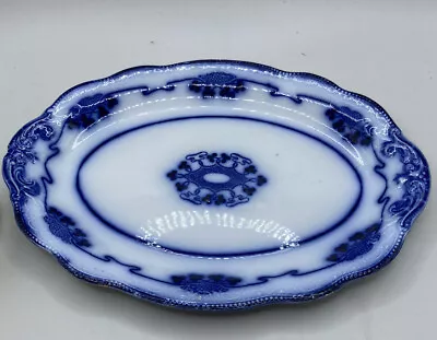 Buy Antique W H Grindley Lorne Pattern Flow Blue Oval Serving Bowl Platter 11” • 23.60£