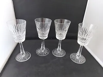Buy Galway Crystal Claddagh Cut Pattern Older Square Bowl ~6 7/8' Wine Glasses X 4 • 29.99£