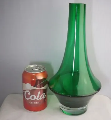 Buy Vintage Mid Century Retro Finland Riihimaki Lasi Oy Green Glass Vase • 29.99£