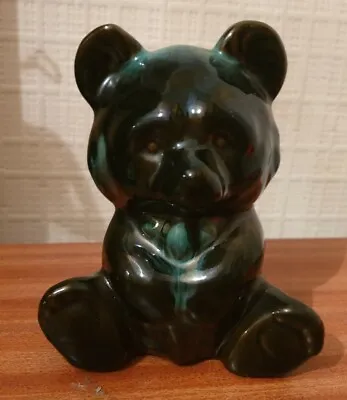 Buy Beautiful Vintage Canadian Blue Mountain Pottery Teddy Bear Green/black Glaze • 10£