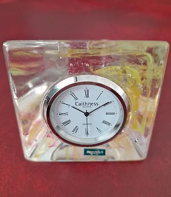 Buy Caithness Pyramid Glass Clock Paperweight Working Brand New Battery • 7.41£