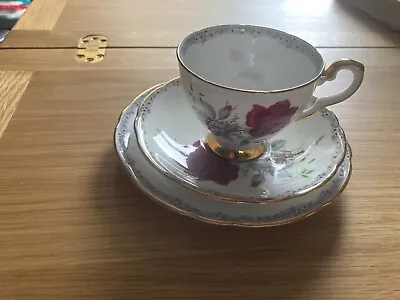 Buy Vintage Royal Stafford Bone China Teacup, Saucer & Plate Trio Roses To Remember • 2£
