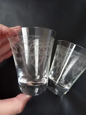 Buy Rare Wedgwood Crystal Drinks Glass Tumblers Etched X 2 Wedgewood Small Glasses  • 15.99£