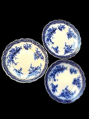 Buy 3 Flow Blue TOURAINE LUNCH PLATES 8 3/4  Stanley Pottery ENGLAND Porcelain • 56.79£