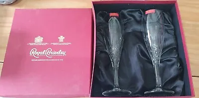 Buy Pair Royal Brierley Champagne Flutes Brand, Never Used With Box • 20£