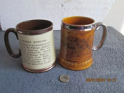 Buy VINTAGE  GIBSONS & LORD NELSON POTTERY    TANKARDS SPORT DESIGN    See Des. • 4.99£