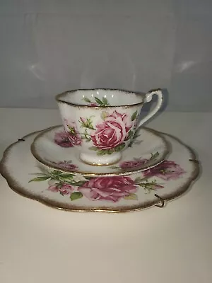 Buy Royal Standard England ORLEANS ROSE Bone China Trio/Cup Saucer Plate/Gold Pink • 28.92£